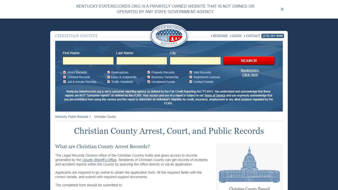 Christian County Arrest, Court, and Public Records