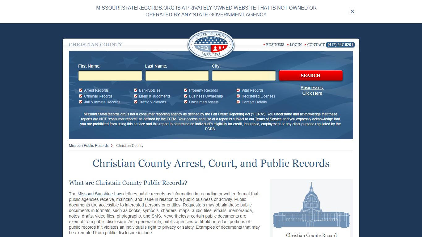 Christian County Arrest, Court, and Public Records